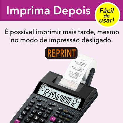 Imagem de Calculadora Com Bobina Casio Hr-100rc-bk Bivolt Original