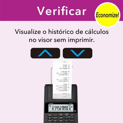 Imagem de Calculadora Com Bobina Casio Hr-8rc-bk Bivolt Original