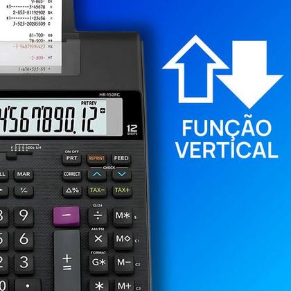 Imagem de Calculadora com Impressora, 12 Dígitos, Casio, HR-150RC, Preto