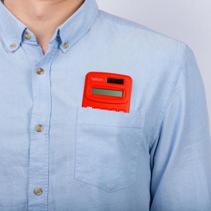 Imagem de Calculadora de bolso 8 digitos colorida vermelha - letron