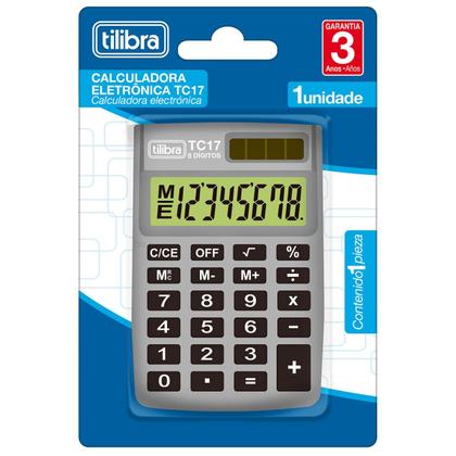 Imagem de Calculadora de Bolso 8 Dígitos TC17 Cinza