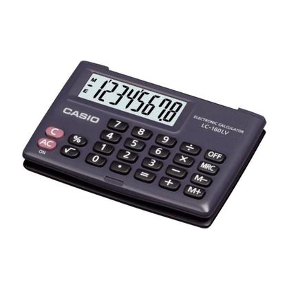 Imagem de Calculadora de Bolso CASIO LC-160LV Preta com Tampa 8 Dígitos Visor Grande Calculadora Pequena