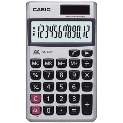 Imagem de Calculadora de Bolso Casio SX-320 Com 10 Funções 12 Dígitos Prata.