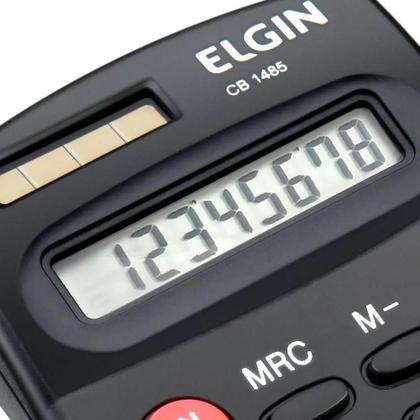 Imagem de Calculadora De Bolso Elgin Eletrônica Preta 8 Dígitos Cb1485