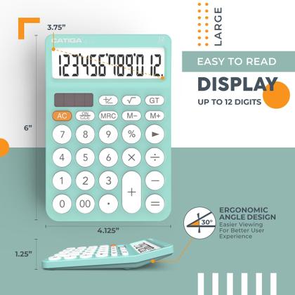 Imagem de Calculadora de mesa CATIGA SD-1292 de 12 dígitos com display LCD