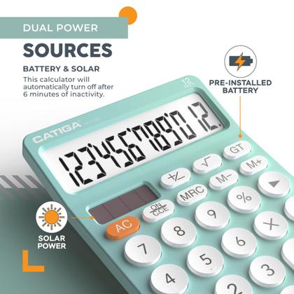 Imagem de Calculadora de mesa CATIGA SD-1292 de 12 dígitos com display LCD