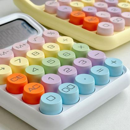 Imagem de Calculadora De Mesa Colorida 12 Dígitos Display Escolar Escritório