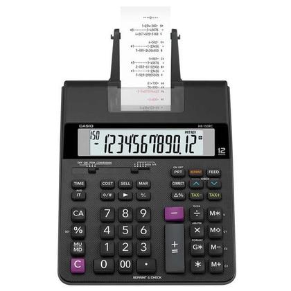 Imagem de Calculadora de Mesa com Impressora, Preta, Visor Grande de 12 Dígitos, HR-150RC  CASIO
