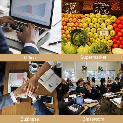 Imagem de Calculadora de mesa pendente com tela LCD extra grande de 12 dígitos