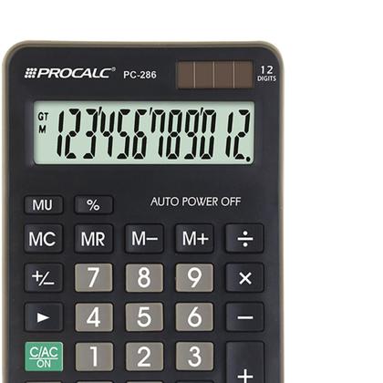 Imagem de Calculadora de Mesa Procalc PC286 12 Digitos Preta