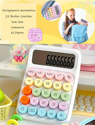 Imagem de Calculadora de Mesa Simples Kawaii Candy Colorida 12 Dígitos