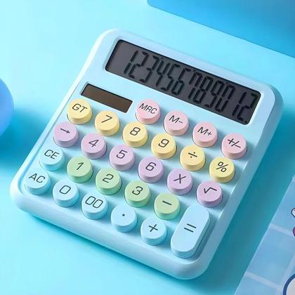 Imagem de Calculadora Degradê 12 Dígitos Kawaii Fofa Colorida Ecooda CL808