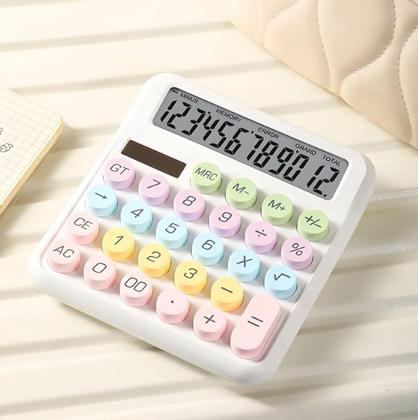 Imagem de Calculadora Degradê 12 Dígitos Kawaii Fofa Colorida Ecooda CL808
