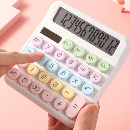 Imagem de Calculadora Degradê 12 Dígitos Kawaii Fofa Colorida Ecooda CL808