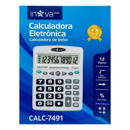 Imagem de Calculadora Eletrônica 12 Dígitos Inova CALC-7491