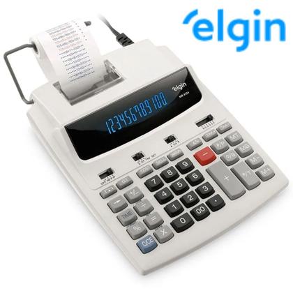 Imagem de Calculadora Eletronica de Mesa 12 Dígitos com Bobina Visor Fluorescente Elgin MR-6124
