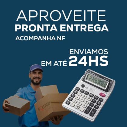 Imagem de Calculadora Eletrônica De Mesa Display Duplo 12 Digitos Testa Dinheiro Falso