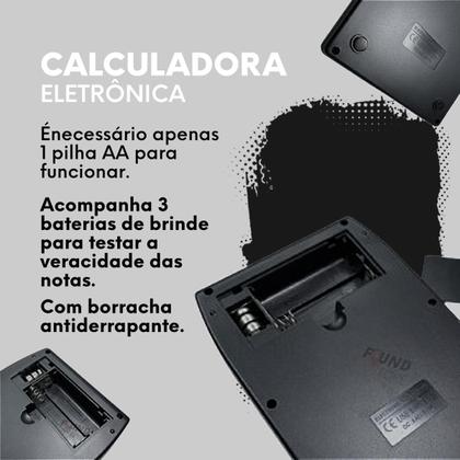 Imagem de Calculadora Eletrônica De Mesa Display Duplo 12 Digitos Testa Dinheiro Falso
