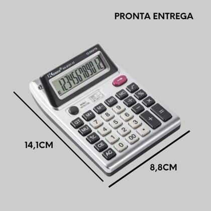 Imagem de Calculadora Eletrônica De Mesa Display Duplo 12 Digitos Testa Dinheiro Falso