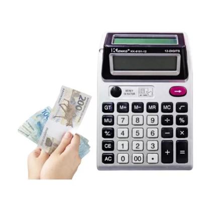 Imagem de Calculadora Eletrônica Duplo Visor + Luz Detectora De Nota Falsa