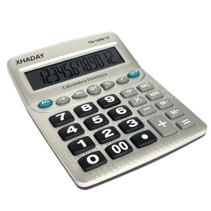 Imagem de Calculadora Eletrônica Grande De Mesa 12 Digitos a pilha 1048 - MX