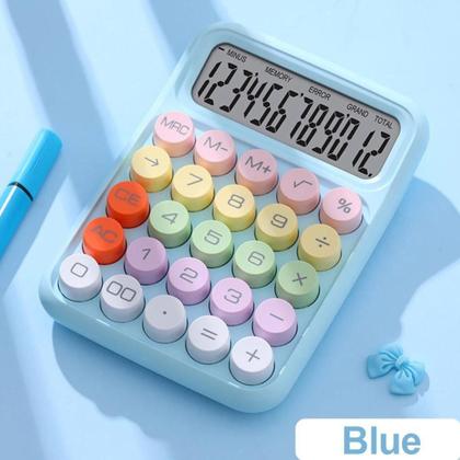 Imagem de Calculadora Estilo Retrô 12 Números Colorida Fofa Kawaii