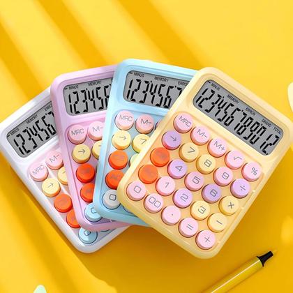 Imagem de Calculadora Estilo Retrô 12 Números Colorida Fofa Kawaii