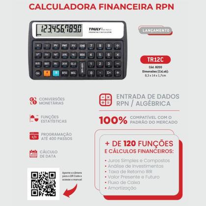 Imagem de Calculadora financeira - truly - tr12c platinum