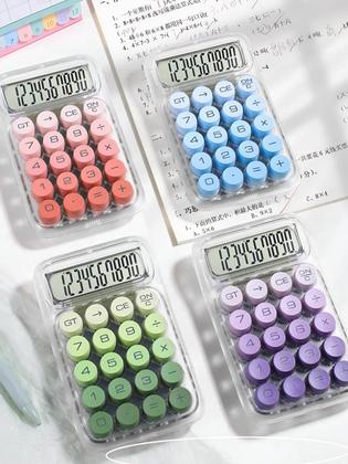 Imagem de Calculadora Fofa Degradê Transparente 10 Dígitos Ecooda