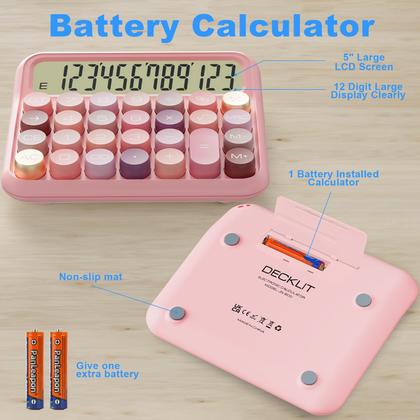 Imagem de Calculadora mecânica DECKLIT de 12 dígitos com display LCD de 5 polegadas