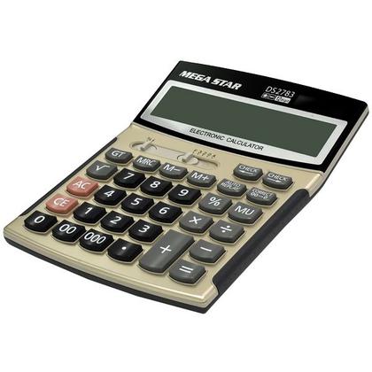 Imagem de Calculadora Megastar DS2783 de 12 Digitos - Dourada/Cinza