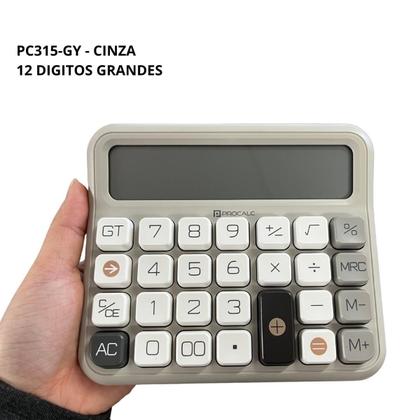 Imagem de Calculadora Mesa Cinza 12 Dígitos Procalc Pc315 Softkey
