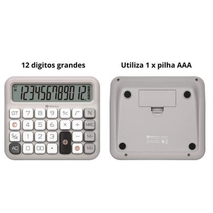 Imagem de Calculadora Mesa Cinza 12 Dígitos Procalc Pc315 Softkey