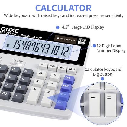 Imagem de Calculadora ONXE com tela LCD extra grande de 12 dígitos
