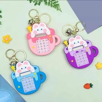 Imagem de Calculadora Pequena Fofa de Gatinho Colorido com Labirinto