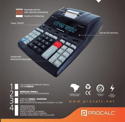 Imagem de Calculadora Profissional Pr5400T Impressão Térmica Bivolt