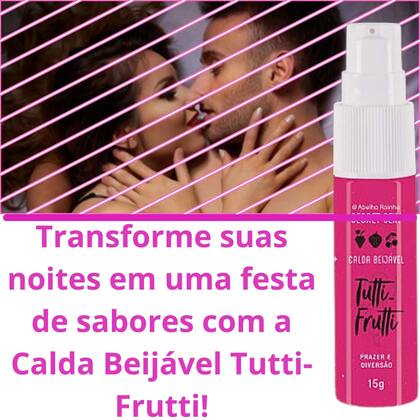 Calda Beijável Secret Sexy Abelha Rainha Sabor Tutti Frutti 15g