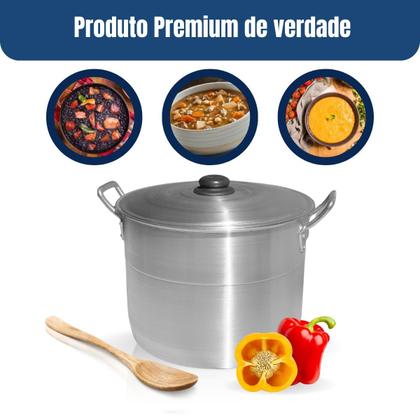 Imagem de Caldeirão Alumínio Panela Hotel Restaurante Industrial 34cm Feijoada Alumínios Portela