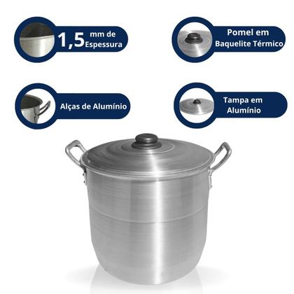 Imagem de Caldeirão feijoada n 30 hotel lixado com tampa de alumínio