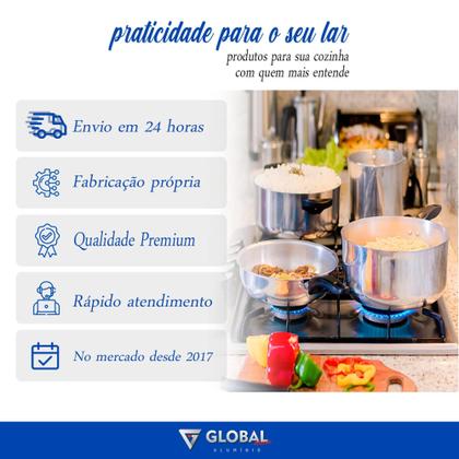 Imagem de Caldeirão Hotel N 40 - 45 Litros Panela De Alumínio Linha Industrial Cervejeiro - Global Alumínio