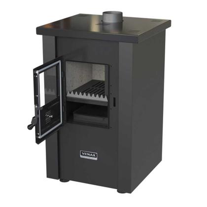 Imagem de Calefator a Lenha Dupla Combustão Vulcano Preto Fosco - Venax