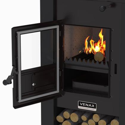 Imagem de Calefator a Lenha Pyron Dupla Combustão Preto Fosco Venax