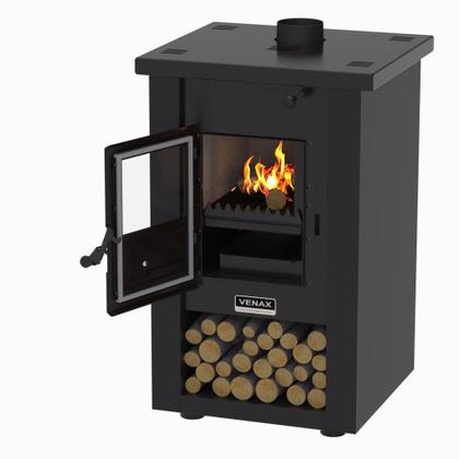 Imagem de Calefator a Lenha Pyron Dupla Combustão Preto Fosco Venax