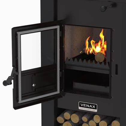 Imagem de Calefator a Lenha Pyron Dupla Combustao Preto Fosco