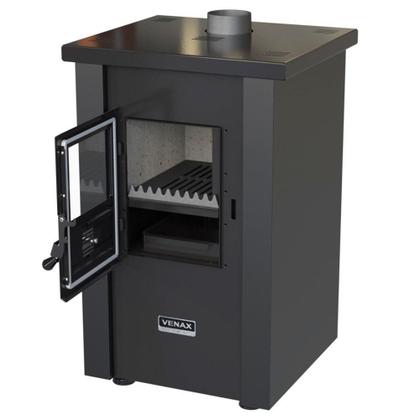 Imagem de Calefator A Lenha Venax Vulcano Dupla Combustão Preto Fosco 24505