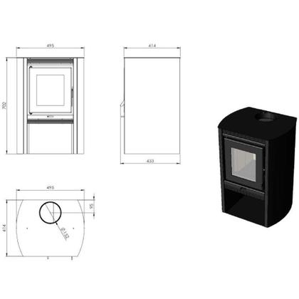 Imagem de Calefator Metavila 690 GF Dupla Combustão 210m³ 70x49x41cm