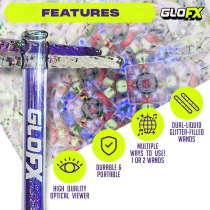 Imagem de Caleidoscópio GloFX Liquid X 7,5 polegadas roxo com varinhas de glitter