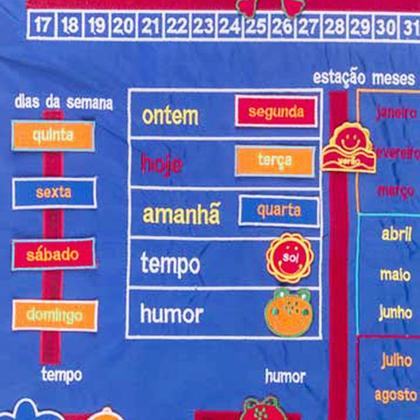 Imagem de Calendário Bordado Português - Antialérgico - Colorido - 72 cm - CAS Brinquedos