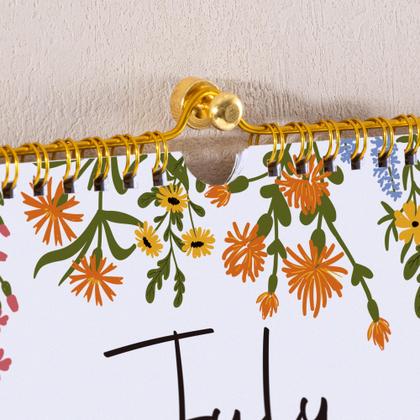 Imagem de Calendário: Calendário de parede Cabrix 2025, design floral de 18 meses