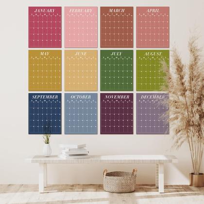Imagem de Calendário de parede Fullhawl 2025-2026 Dry Erase 40x50 cm